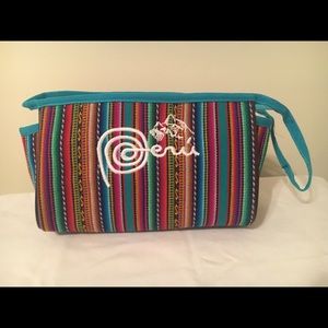 Peruvian multicolored textile make up clutch NWOT